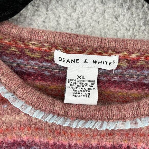 Deane & White Vintage Lambswool Wool Women's Crewneck Sweater - Picture 9 of 9